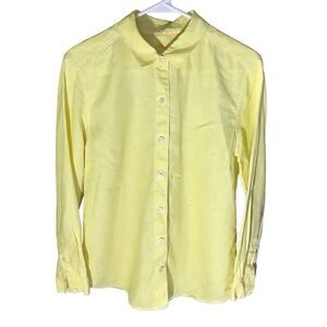 Tommy Bahama Yellow button down blouse Women’s Size M 100% Linen cruise